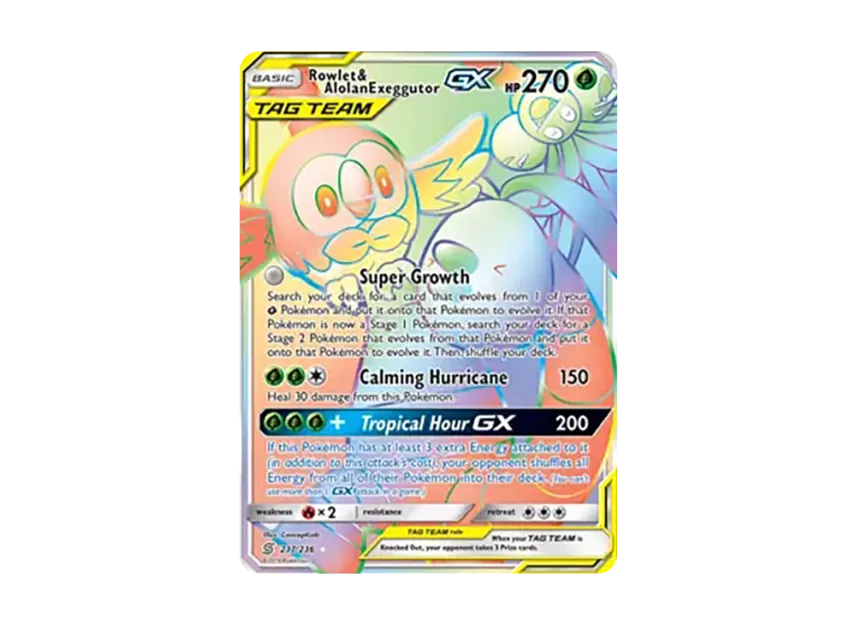 Rowlet & Alolan Exeggutor GX RR [236-UNIFIED-MINDS 237/236] (Sun & Moon "Unified Minds")