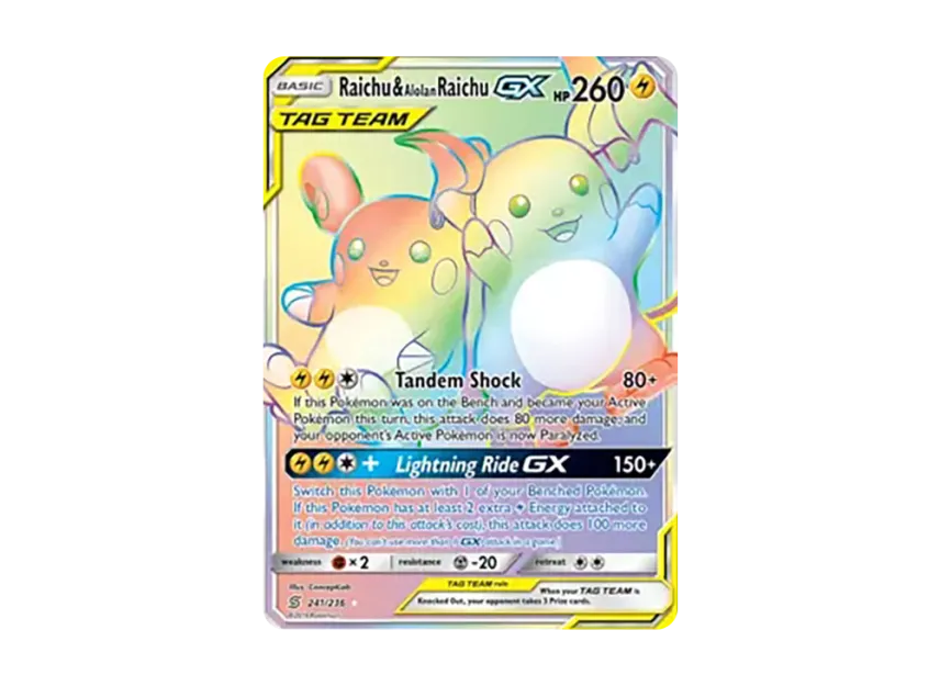 Raichu & Alolan Raichu GX RR [236-UNIFIED-MINDS 241/236] (Sun & Moon "Unified Minds")