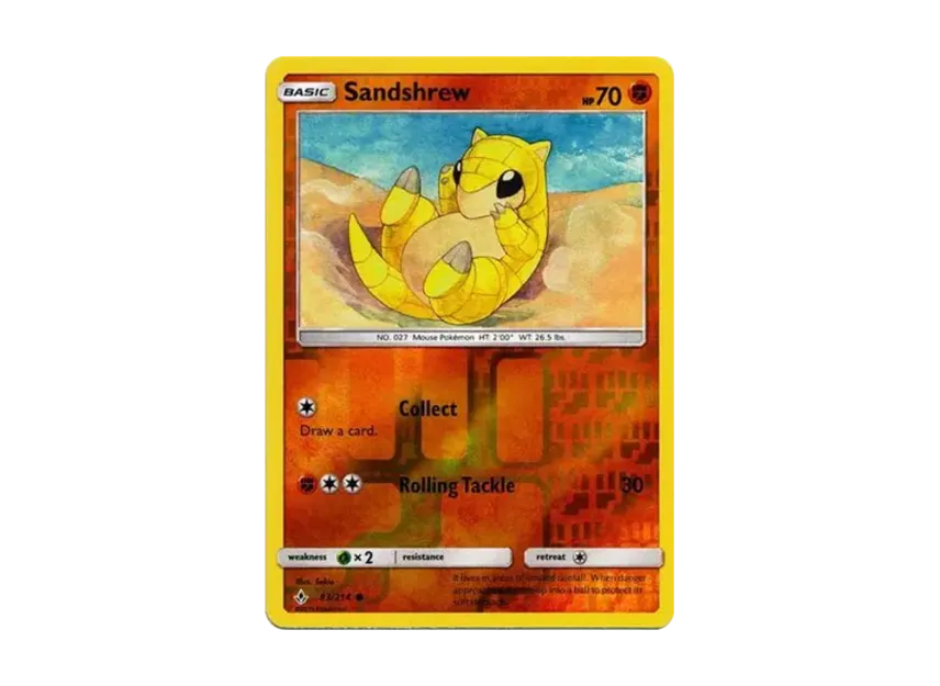 Sandshrew C : Reverse Holo [214-UNBROKEN-BONDS 83/214] [EN] (Sun & Moon "Unbroken Bonds")