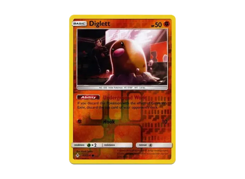 Diglett C : Reverse Holo [214-UNBROKEN-BONDS 85/214] [EN] (Sun & Moon "Unbroken Bonds")
