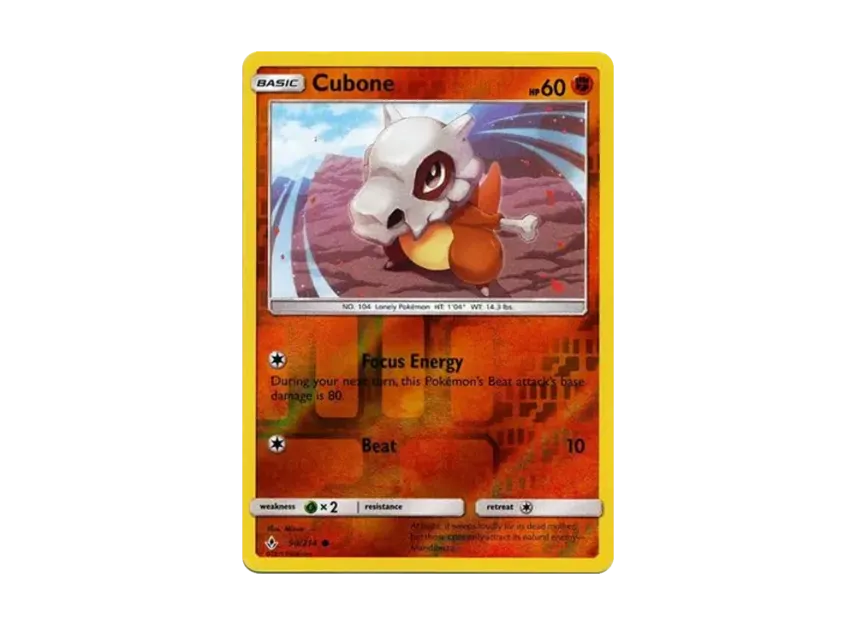 Cubone C : Reverse Holo [214-UNBROKEN-BONDS 90/214] [EN] (Sun & Moon "Unbroken Bonds")