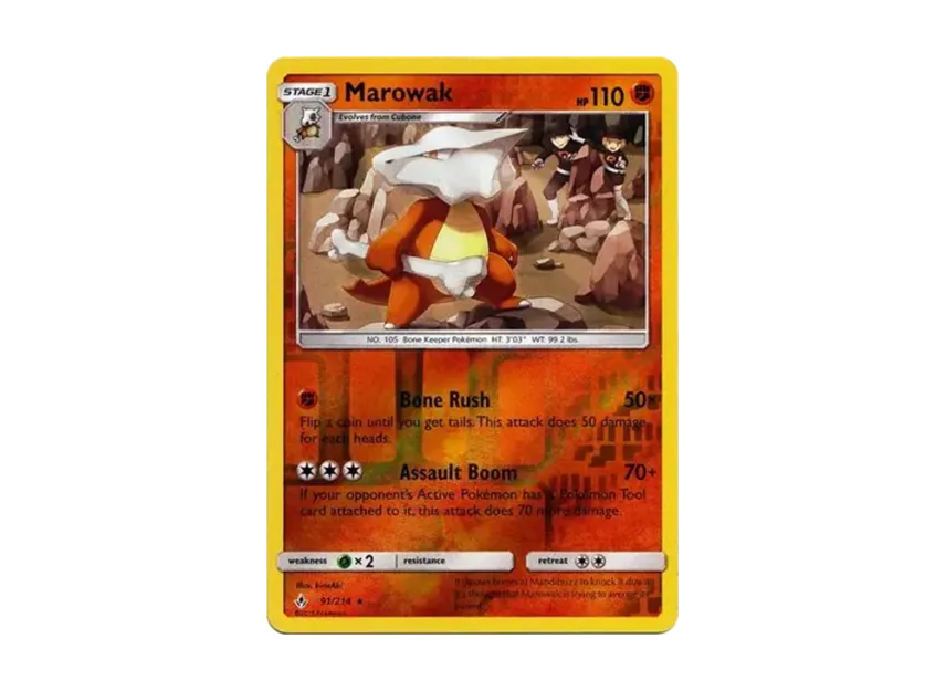 Marowak R : Reverse Holo [214-UNBROKEN-BONDS 91/214] [EN] (Sun & Moon "Unbroken Bonds")