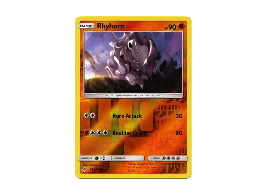 Rhyhorn C : Reverse Holo [214-UNBROKEN-BONDS 93/214] [EN] (Sun & Moon "Unbroken Bonds")