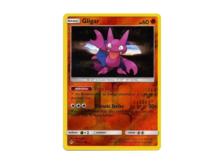 Gligar C : Reverse Holo [214-UNBROKEN-BONDS 98/214] [EN] (Sun & Moon "Unbroken Bonds")