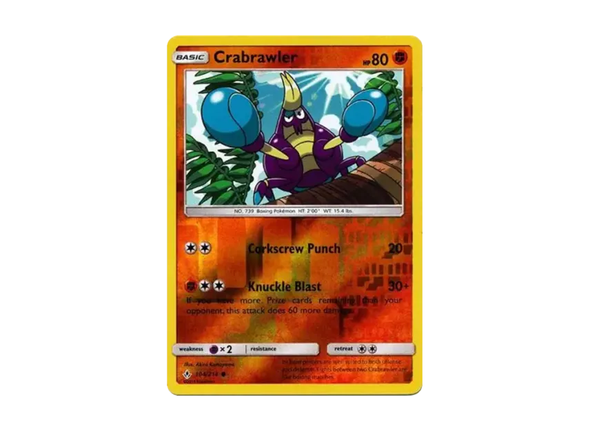 Crabrawler C : Reverse Holo [214-UNBROKEN-BONDS 104/214] [EN] (Sun & Moon "Unbroken Bonds")