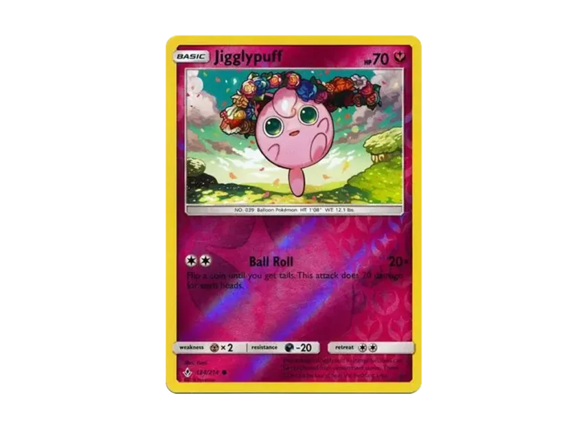 Jigglypuff C : Reverse Holo [214-UNBROKEN-BONDS 134/214] [EN] (Sun & Moon "Unbroken Bonds")