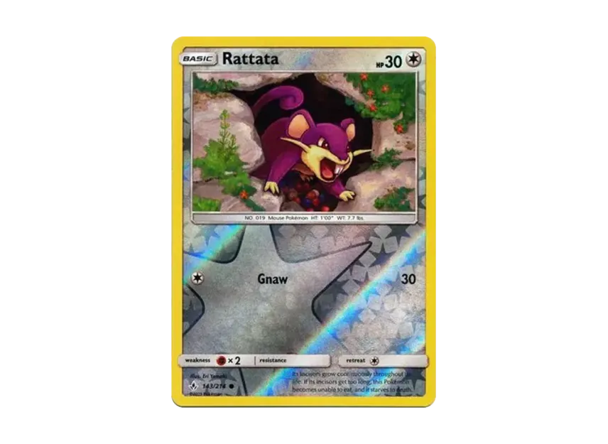 Rattata C : Reverse Holo [214-UNBROKEN-BONDS 143/214] [EN] (Sun & Moon "Unbroken Bonds")