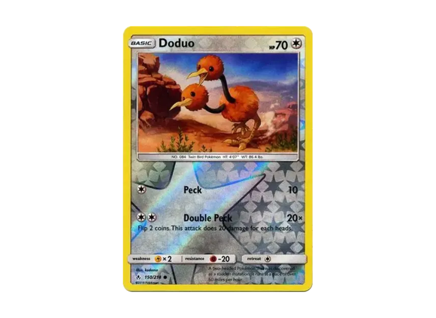 Doduo C : Reverse Holo [214-UNBROKEN-BONDS 150/214] [EN] (Sun & Moon "Unbroken Bonds")