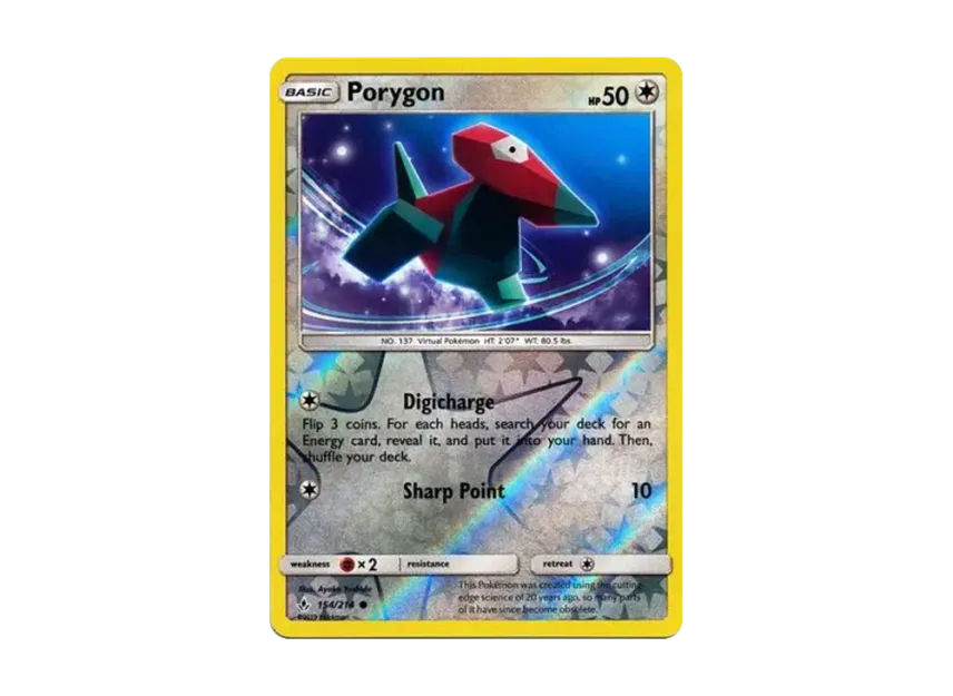 Porygon C : Reverse Holo [214-UNBROKEN-BONDS 154/214] [EN] (Sun & Moon "Unbroken Bonds")