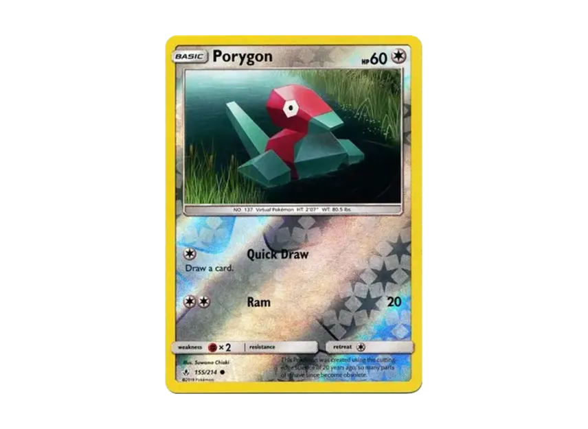 Porygon C : Reverse Holo [214-UNBROKEN-BONDS 155/214] [EN] (Sun & Moon "Unbroken Bonds")