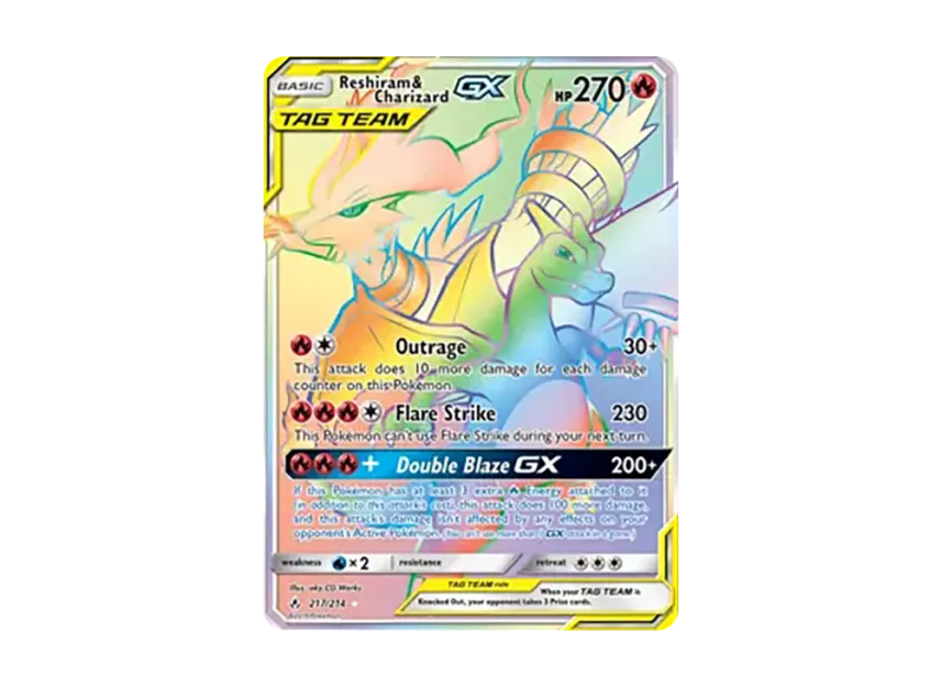 Reshiram & Charizard GX RR [234-UNBROKEN-BONDS 217/234] (Sun & Moon "Unbroken Bonds")