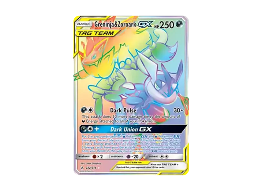 Greninja & Zoroark GX RR [234-UNBROKEN-BONDS 222/234] (Sun & Moon "Unbroken Bonds")