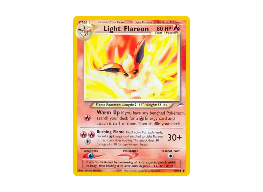 Light Flareon U : 1ED [105-NEO-DESTINY 46/105] [EN] (Neo Series "Neo Destiny")