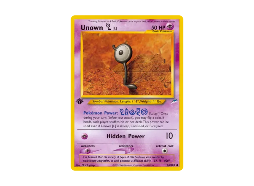 Unown [L] C : 1ED [105-NEO-DESTINY 86/105] [EN] (Neo Series "Neo Destiny")