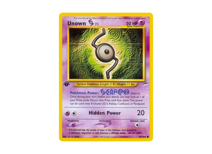 Unown [S] C : 1ED [105-NEO-DESTINY 87/105] [EN] (Neo Series "Neo Destiny")
