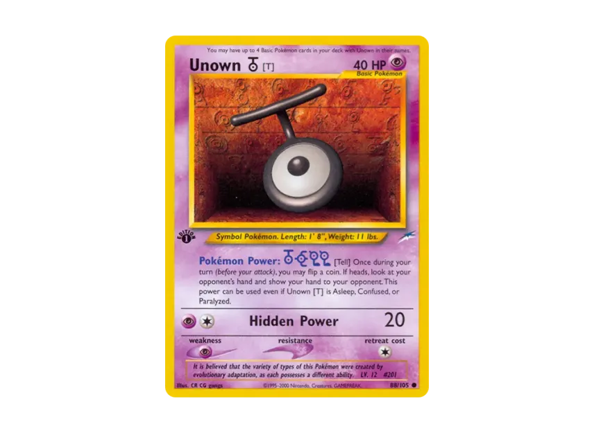 Unown [T] C : 1ED [105-NEO-DESTINY 88/105] [EN] (Neo Series "Neo Destiny")