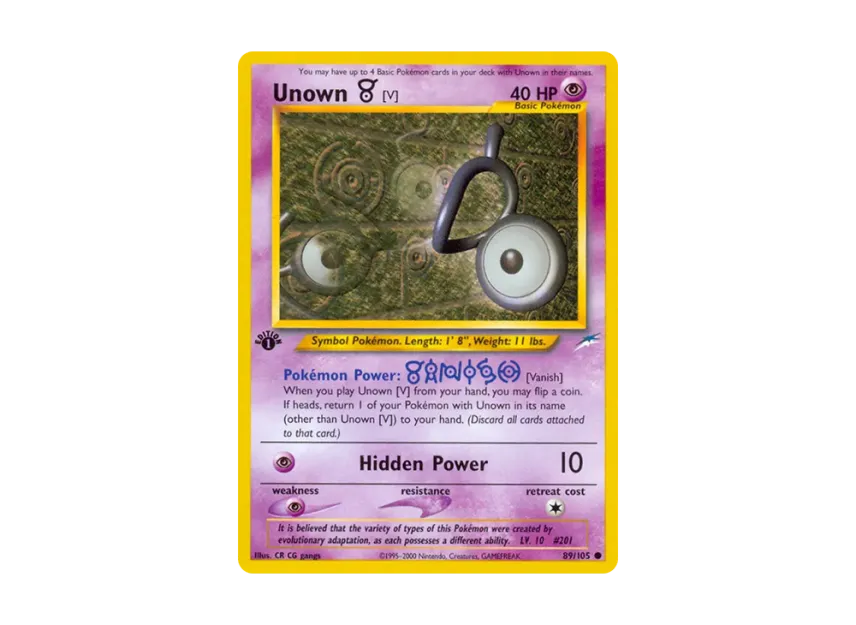 Unown [V] C : 1ED [105-NEO-DESTINY 89/105] [EN] (Neo Series "Neo Destiny")