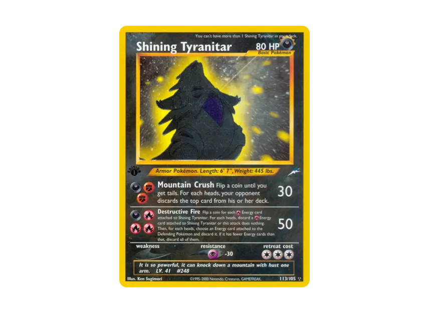Shining Tyranitar ★★★ : 1ED [105-NEO-DESTINY 113/105] [EN] (Neo Series "Neo Destiny")