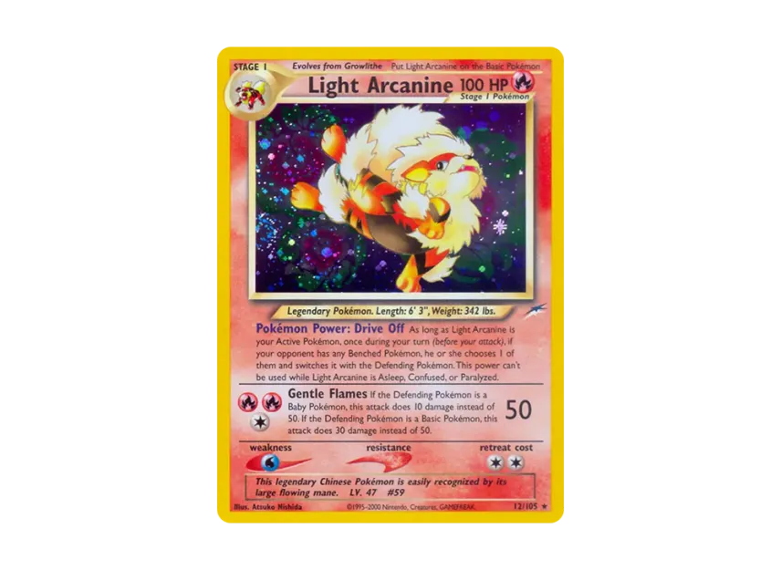 Light Arcanine R [105-NEO-DESTINY 12/105] [EN] (Neo Series "Neo Destiny")