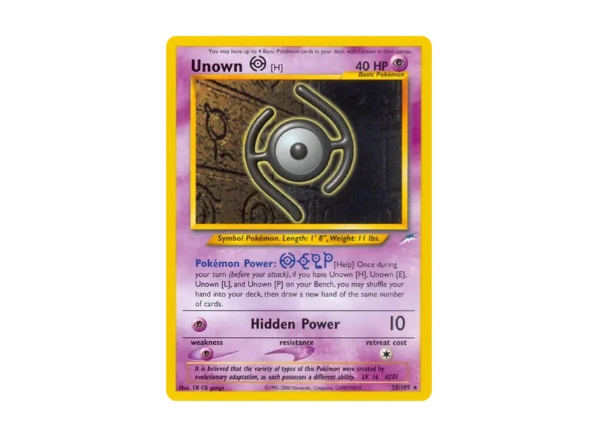 Unown [H] R [105-NEO-DESTINY 28/105] [EN] (Neo Series "Neo Destiny")