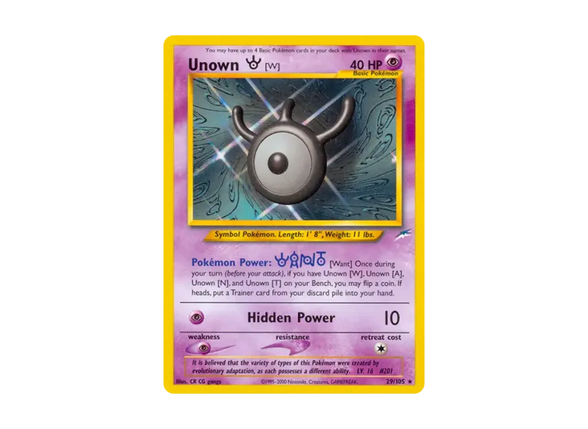 Unown [W] R [105-NEO-DESTINY 29/105] [EN] (Neo Series "Neo Destiny")