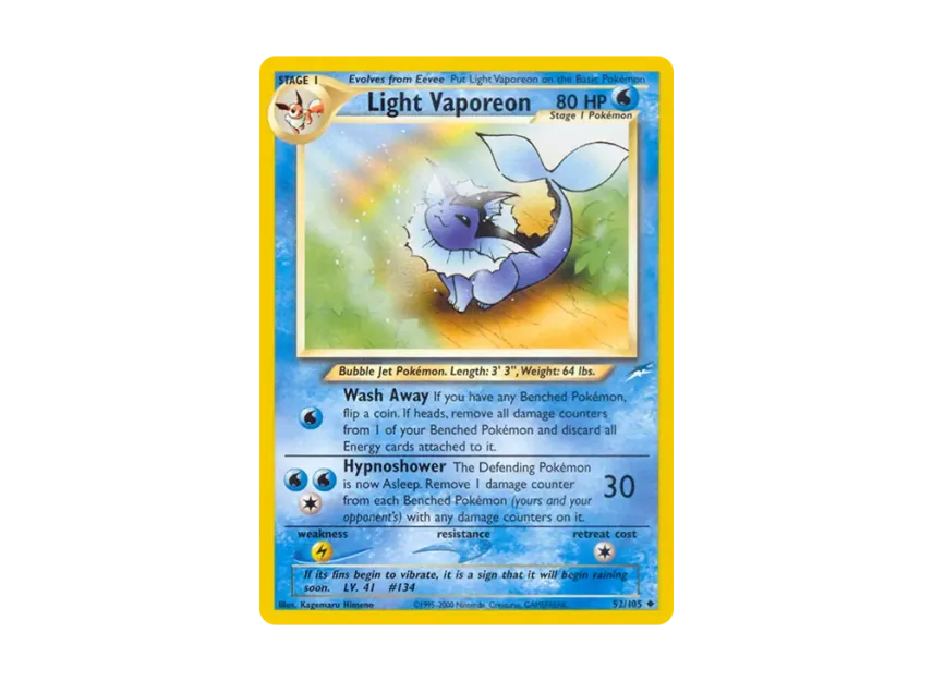Light Vaporeon U [105-NEO-DESTINY 52/105] [EN] (Neo Series "Neo Destiny")