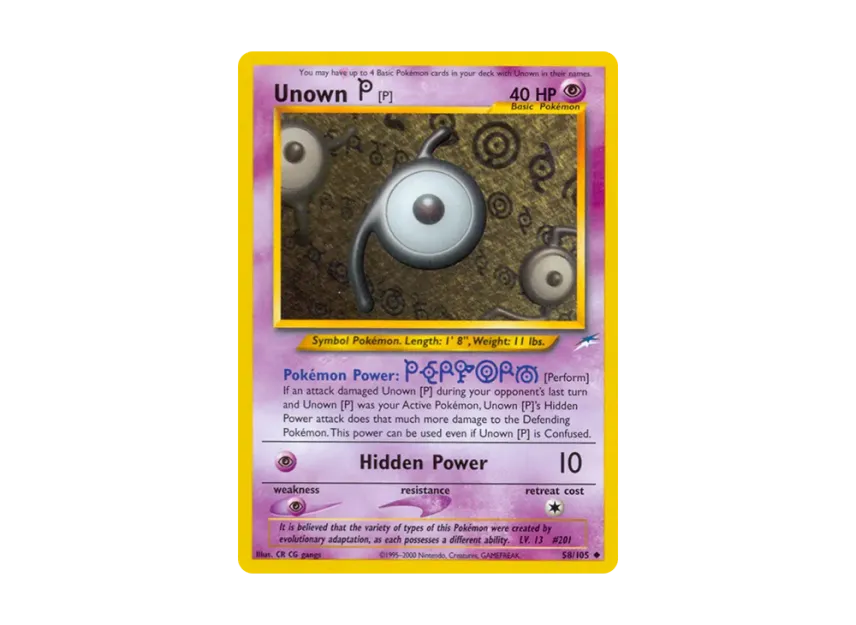 Unown [P] U [105-NEO-DESTINY 58/105] [EN] (Neo Series "Neo Destiny")
