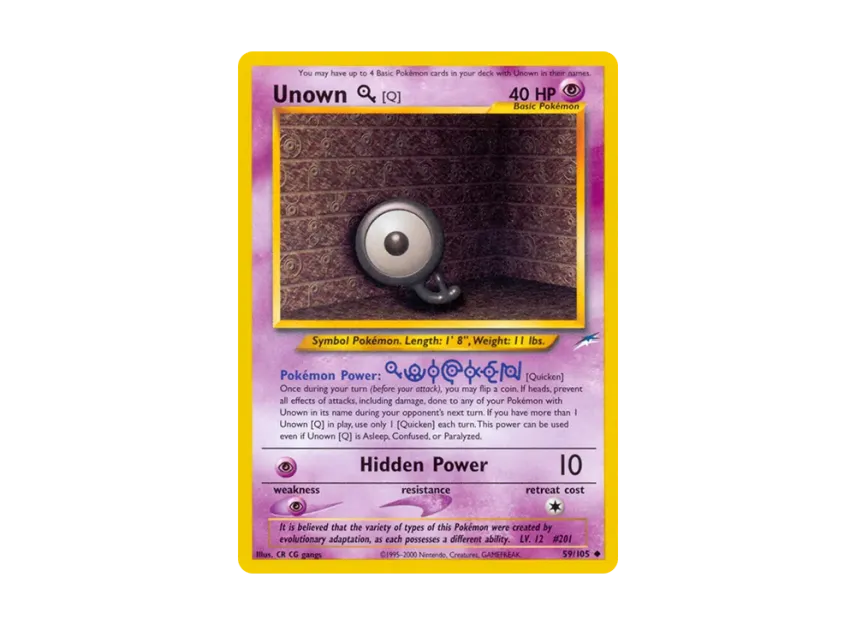 Unown [Q] U [105-NEO-DESTINY 59/105] [EN] (Neo Series "Neo Destiny")