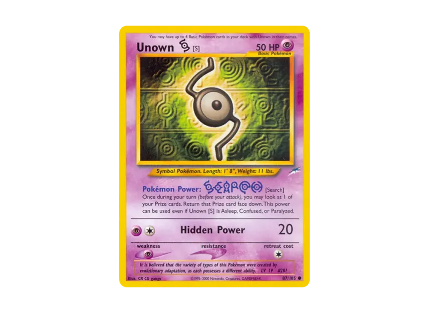 Unown [S] C [105-NEO-DESTINY 87/105] [EN] (Neo Series "Neo Destiny")