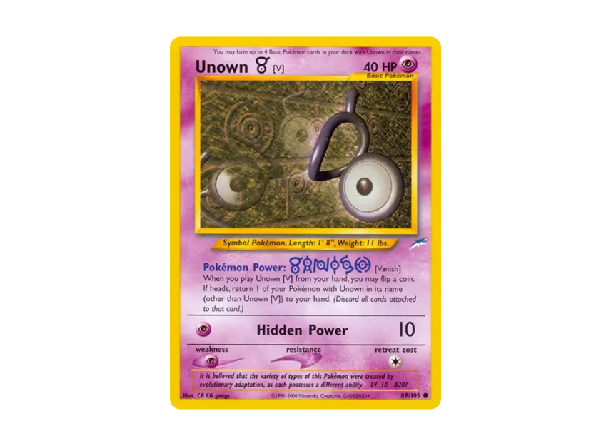 Unown [V] C [105-NEO-DESTINY 89/105] [EN] (Neo Series "Neo Destiny")