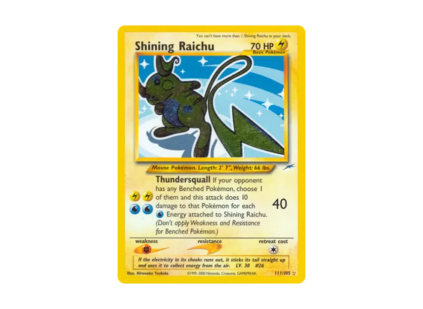 Shining Raichu ★★★ [105-NEO-DESTINY 111/105] [EN] (Neo Series "Neo Destiny")