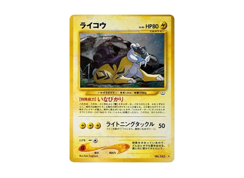 Raikou : Old Back [NEO3 No.243] (Pokemon Card neo Expansion Pack "Awakening Legends")