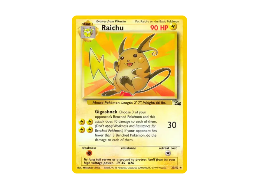 Raichu R [62-FOSSIL 29/62] [EN] (Base "Fossil")