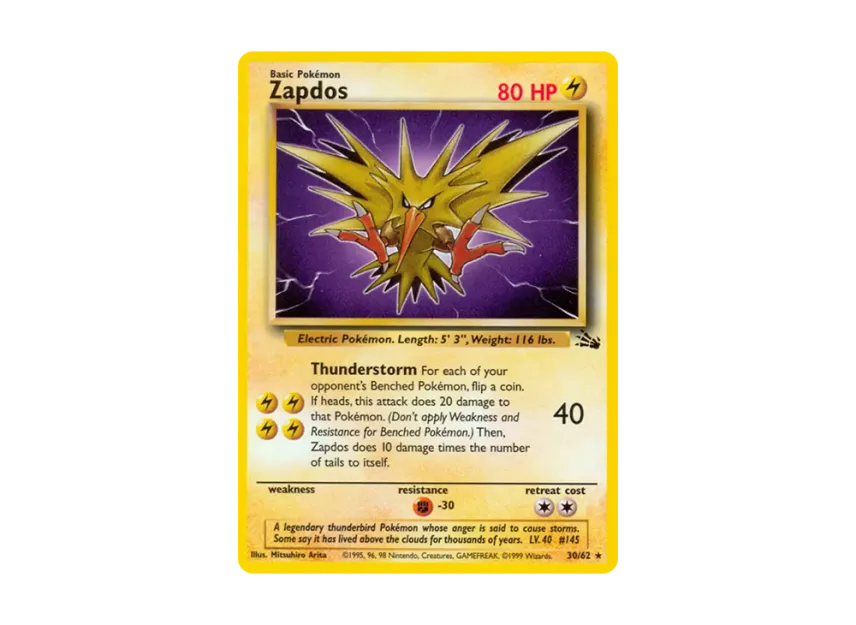 Zapdos R [62-FOSSIL 30/62] [EN] (Base "Fossil")