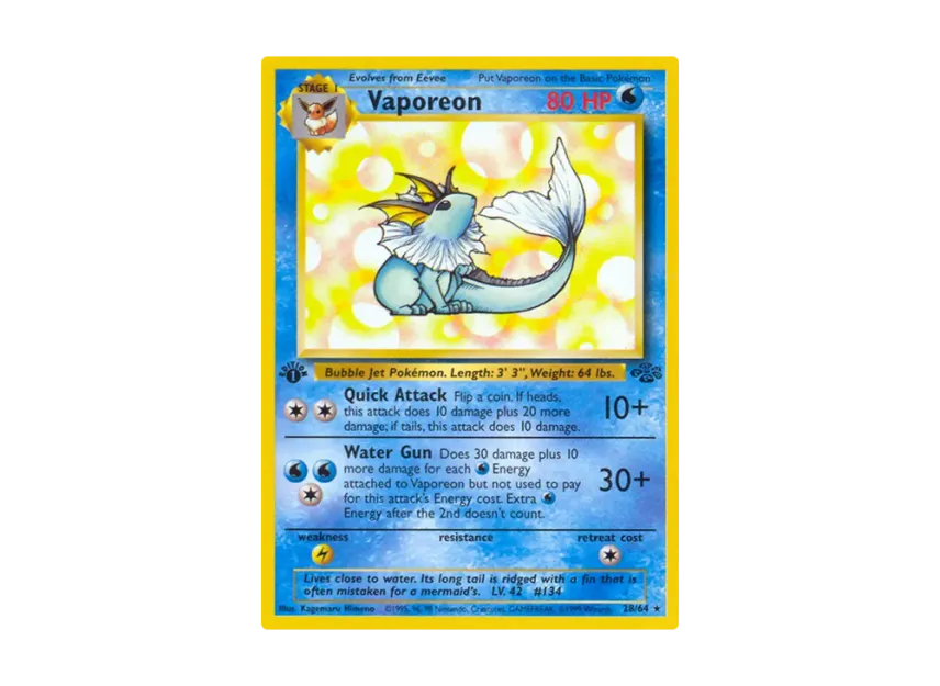 Vaporeon R : 1ED [64-JUNGLE 28/64] [EN] (Base "Jungle")