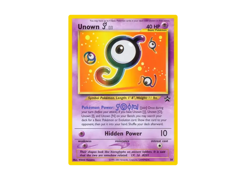 Unown J P [WIZARDS-OF-THE-COAST-PROMO 38] (Wizards of the Coast "Promotional Card")