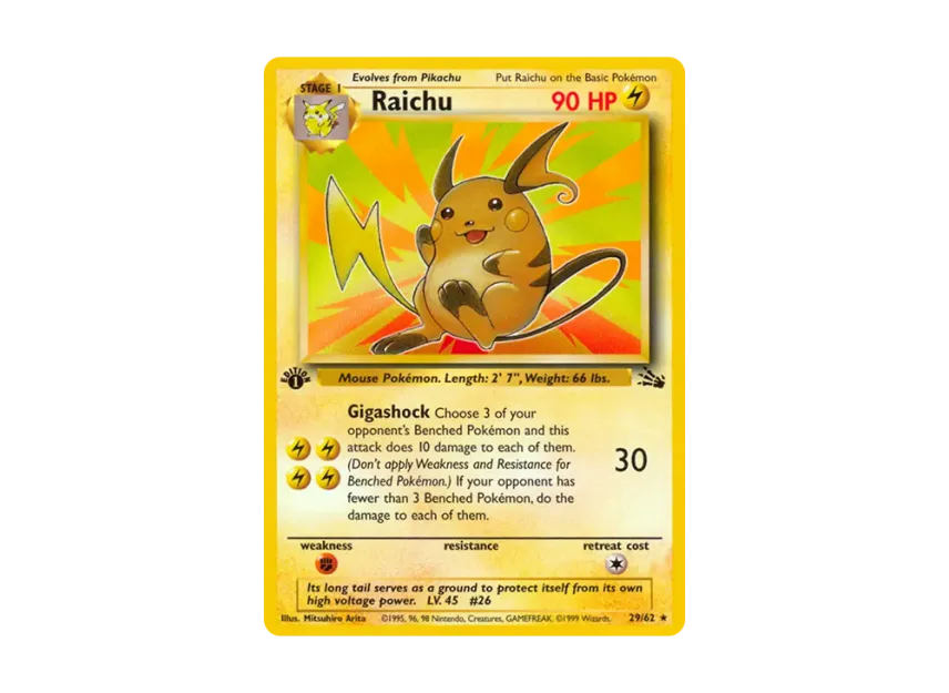 Raichu R : 1ED [62-FOSSIL 29/62] [EN] (Base "Fossil")