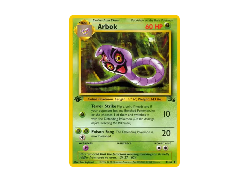 Arbok U : 1ED [62-FOSSIL 31/62] [EN] (Base "Fossil")