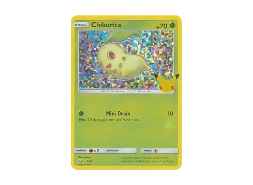 Chikorita : Holo [25-MCDONALD-S-25TH-ANNIVERSARY 2/25] (Sword & Shield "McDonald's 25th Anniversary")