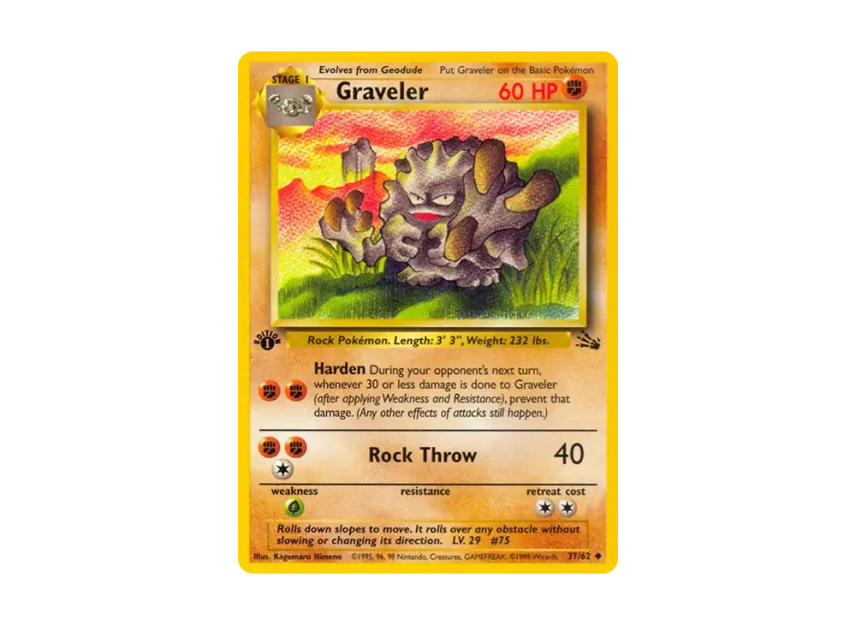 Graveler U : 1ED [62-FOSSIL 37/62] [EN] (Base "Fossil")