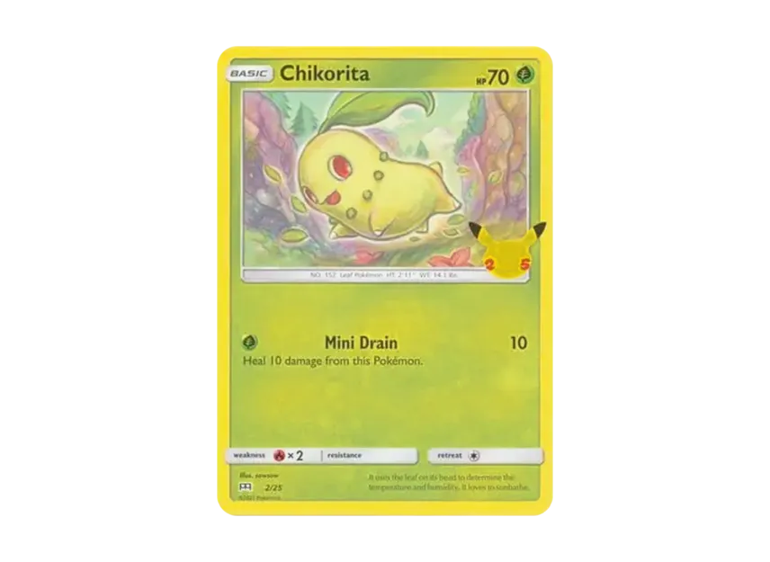 Chikorita [25-MCDONALD-S-25TH-ANNIVERSARY 2/25] (Sword & Shield "McDonald's 25th Anniversary")