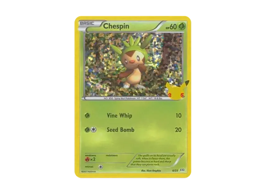 Chespin : Holo [25-MCDONALD-S-25TH-ANNIVERSARY 6/25] (Sword & Shield "McDonald's 25th Anniversary")