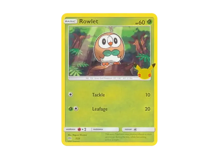 Rowlet [25-MCDONALD-S-25TH-ANNIVERSARY 7/25] (Sword & Shield "McDonald's 25th Anniversary")
