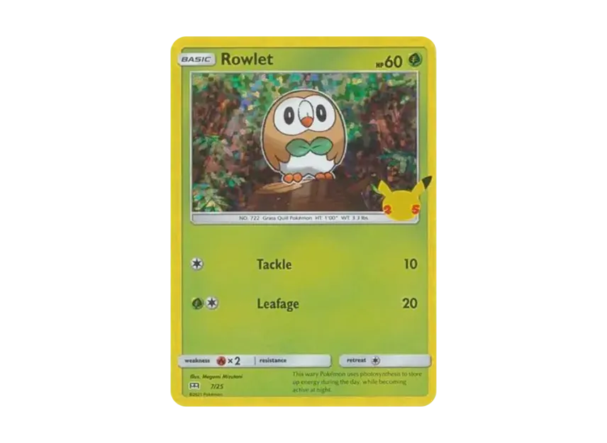Rowlet : Holo [25-MCDONALD-S-25TH-ANNIVERSARY 7/25] (Sword & Shield "McDonald's 25th Anniversary")