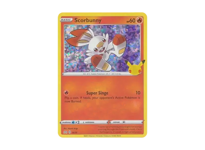 Scorbunny : Holo [25-MCDONALD-S-25TH-ANNIVERSARY 16/25] (Sword & Shield "McDonald's 25th Anniversary")