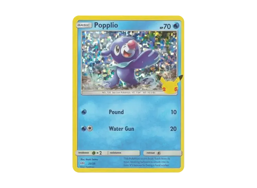Popplio : Holo [25-MCDONALD-S-25TH-ANNIVERSARY 23/25] (Sword & Shield "McDonald's 25th Anniversary")