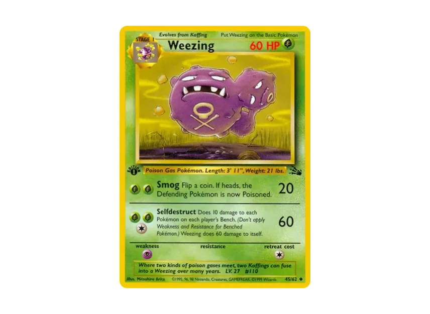 Weezing U : 1ED [62-FOSSIL 45/62] [EN] (Base "Fossil")