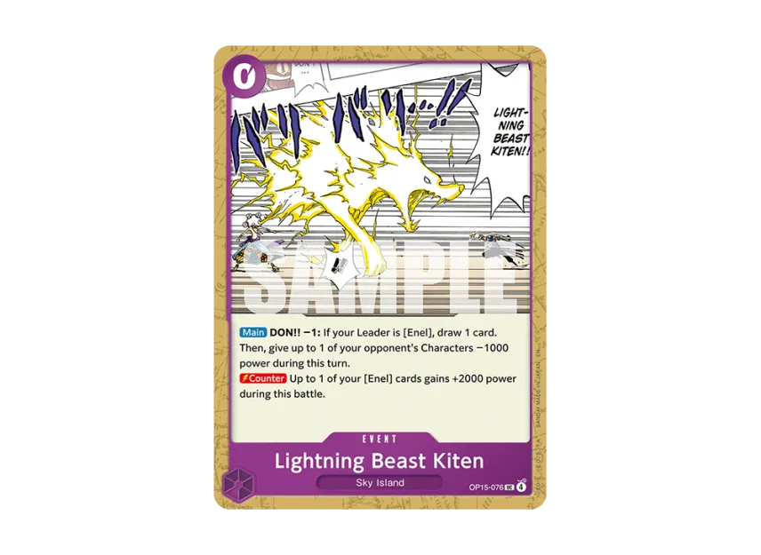 Lightning Beast Kiten UC [OP15-076] [EN] (Booster Pack "ADVENTURE ON KAMI’S ISLAND")
