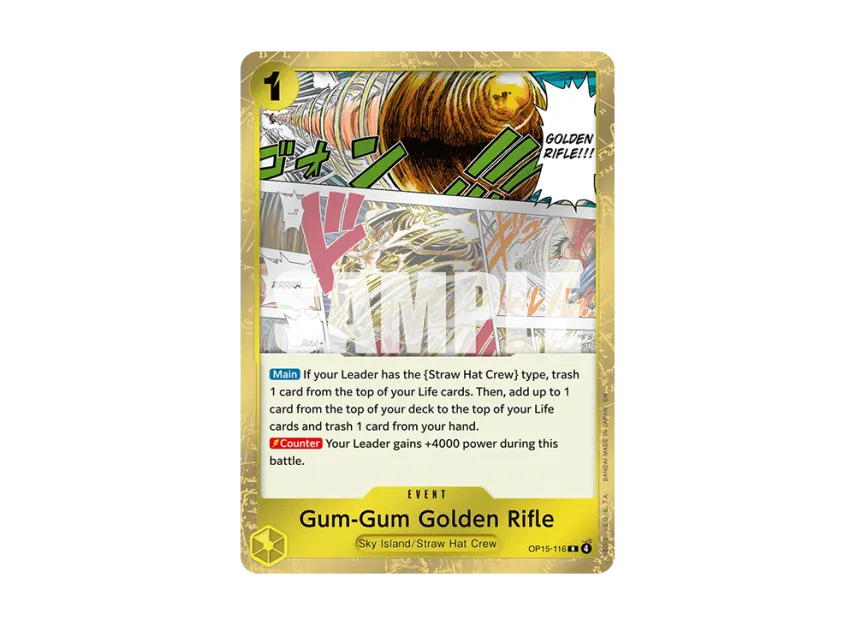 Gum-Gum Golden Rifle R [OP15-116] [EN] (Booster Pack "ADVENTURE ON KAMI’S ISLAND")