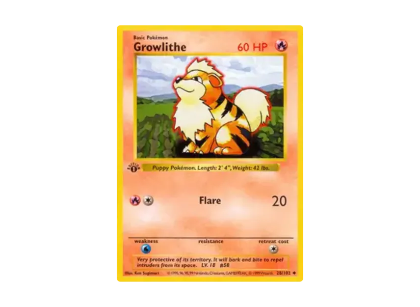Growlithe U [102-SET-1ST-EDITION 28/102] [EN] (Base "Set 1st Edition")